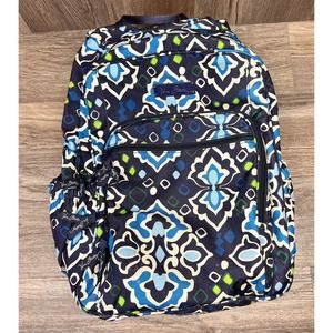 Vera Bradley Large Backpack - Canvas Ink Blue (Retired) Pattern